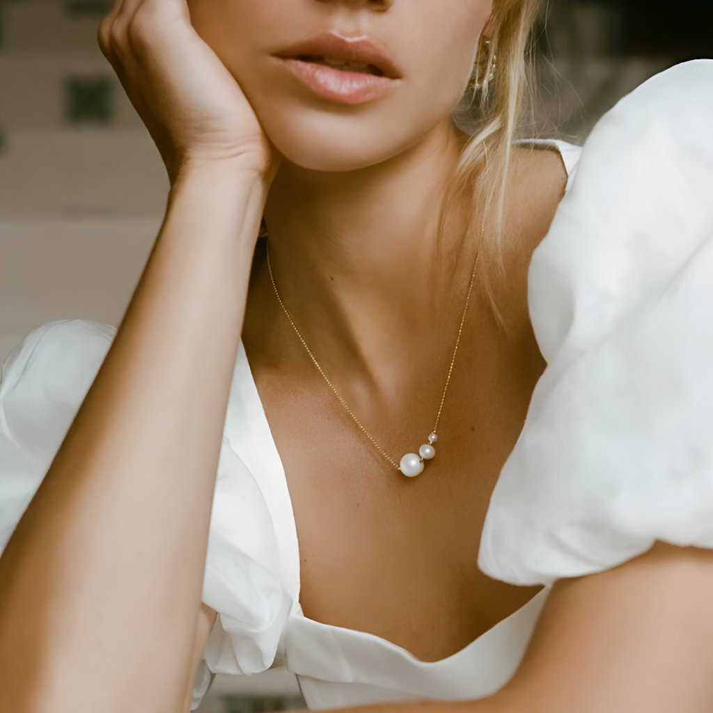 Aurora Pearl Charm Necklace – Korean Inspired OSL25