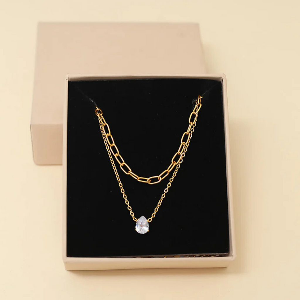 Avianna Pearl Accent Necklace – Gold Finish OSL27