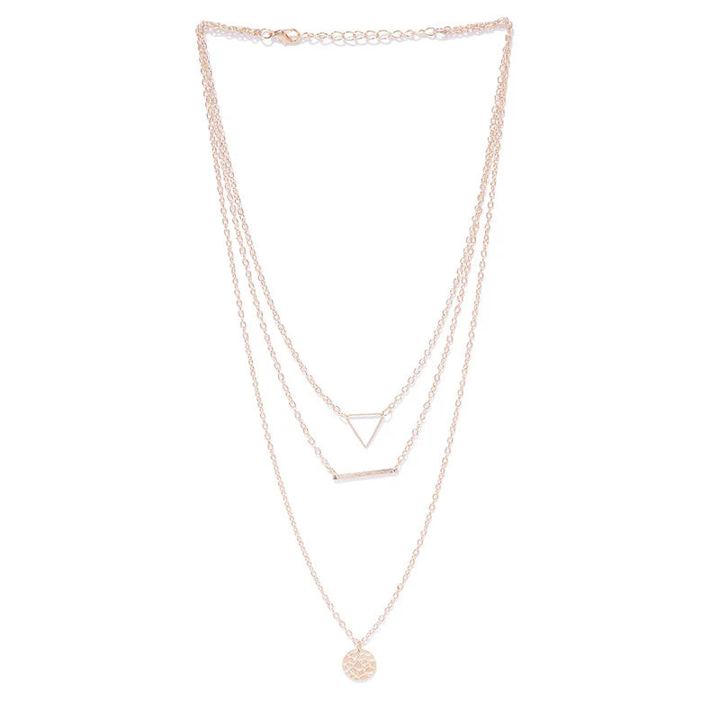 Fashionable Geometric Multi-Layered Necklace for Women-OSL-127