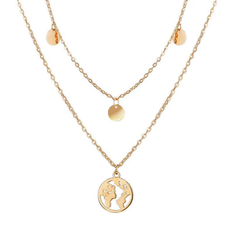 Exquisite Gold Plated Multi-Strand Necklace for Women (Anti-Tarnish) - OSL-146