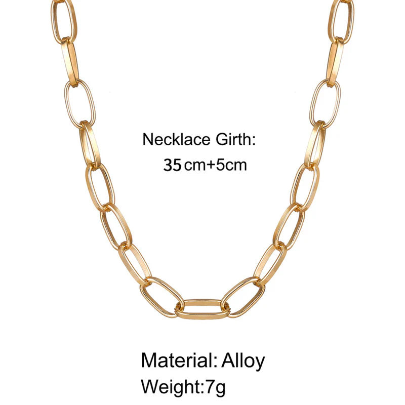 Litzy Bold Chain Gold Plated Necklace for Women-OSL-137