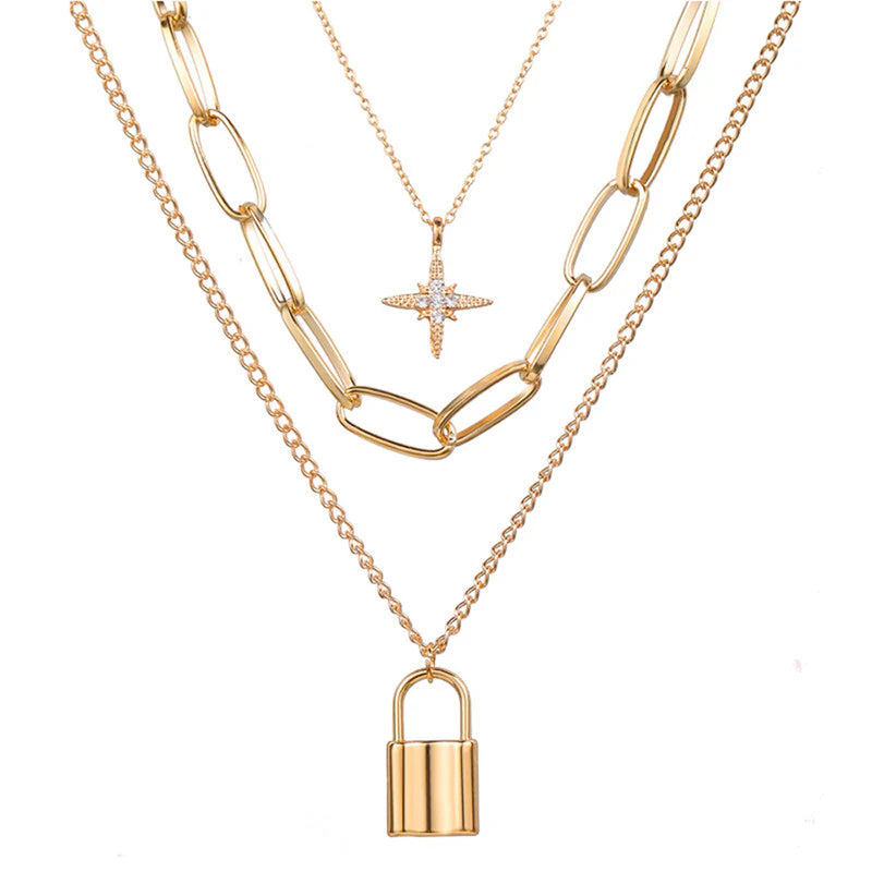 Gold Plated Layered Necklace - OSL122