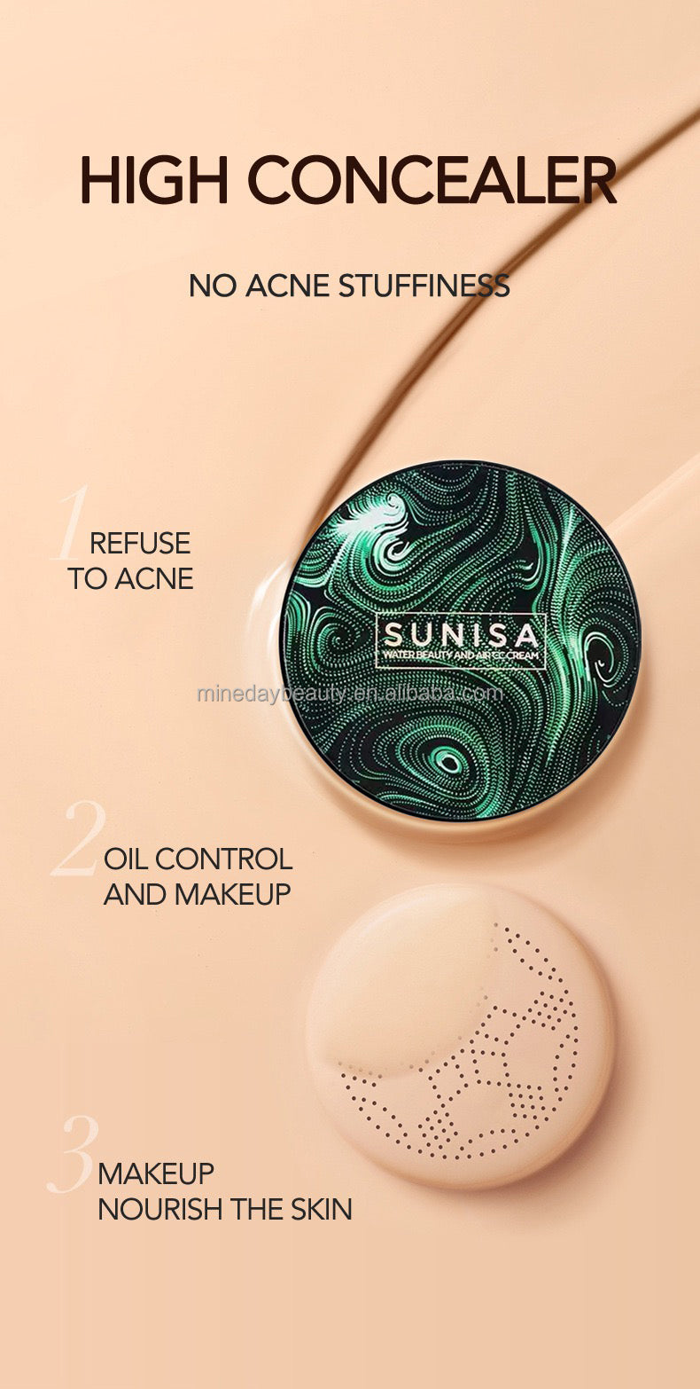 Buy 1 Get 1 Free Sunisa 3 in 1 Air Cushion Waterproof foundation CC Cream