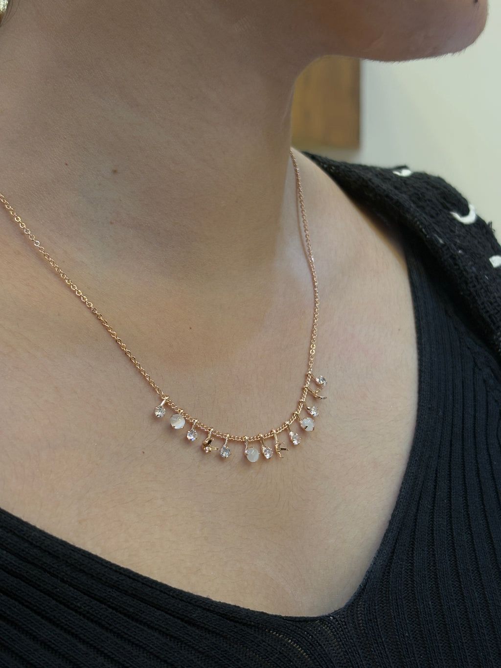 Eternal Knot Rose Gold Tanmaniya Necklace-OSL04