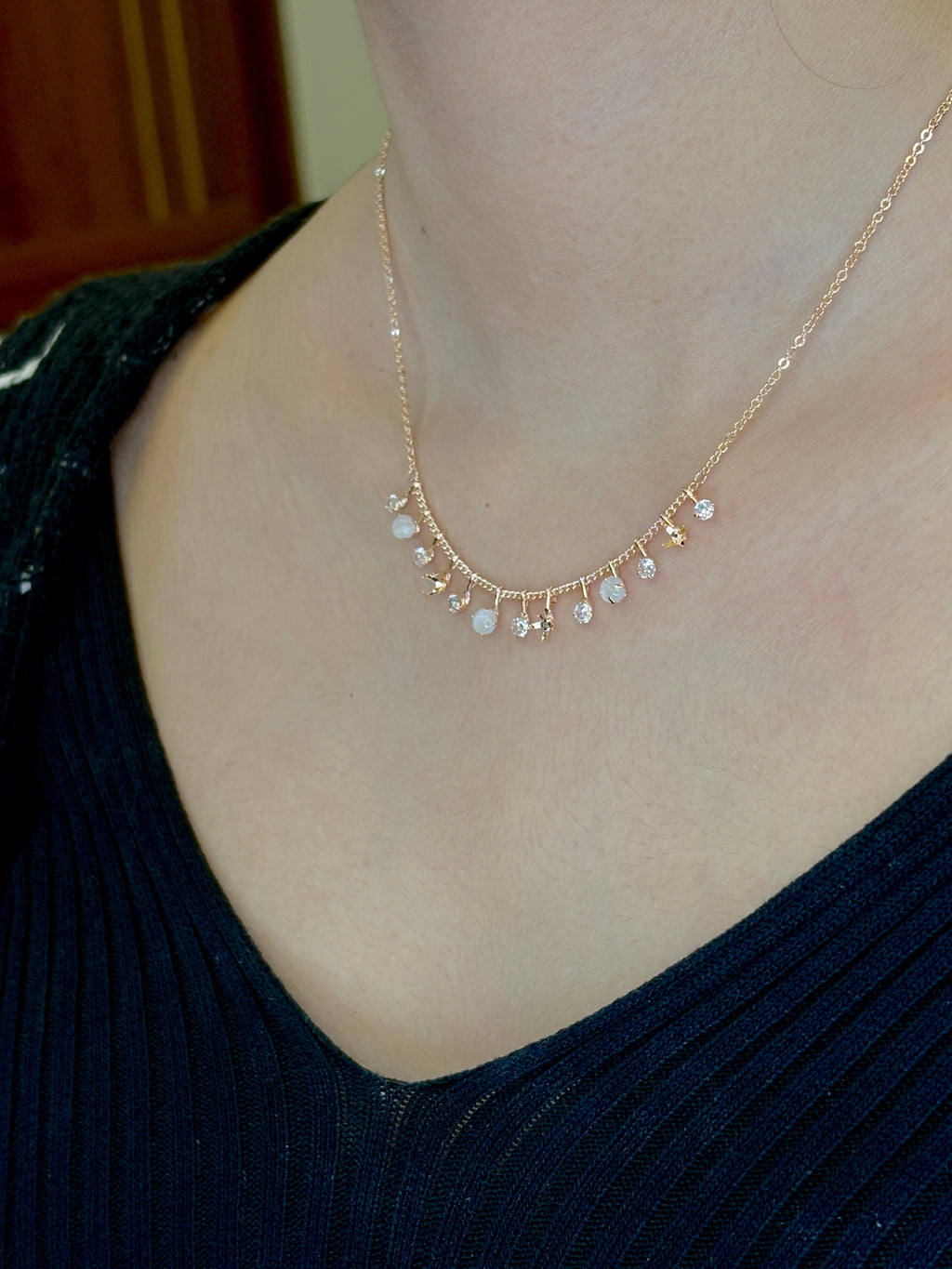 Eternal Knot Rose Gold Tanmaniya Necklace-OSL04