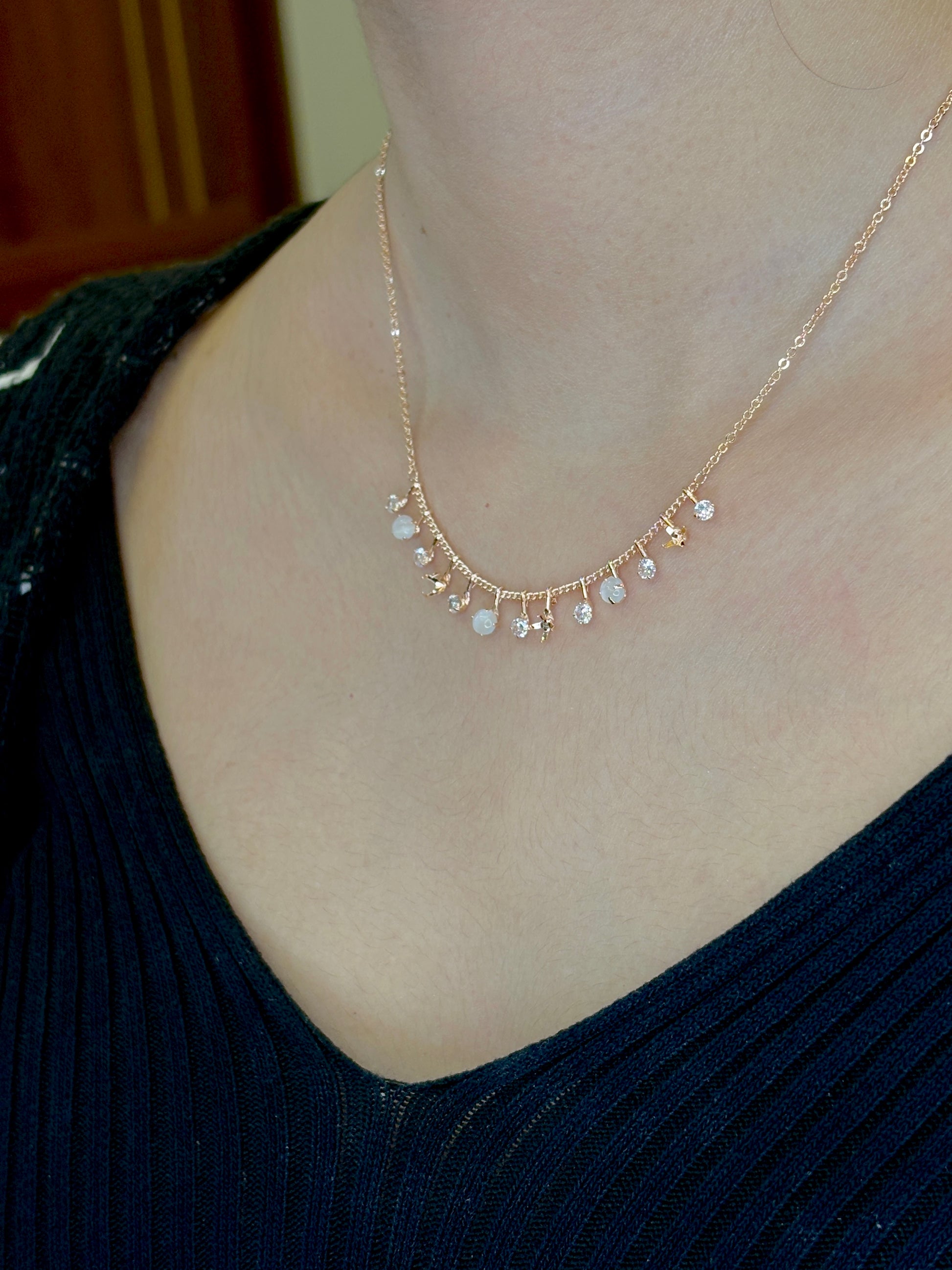 Eternal Knot Rose Gold Tanmaniya Necklace-OSL04