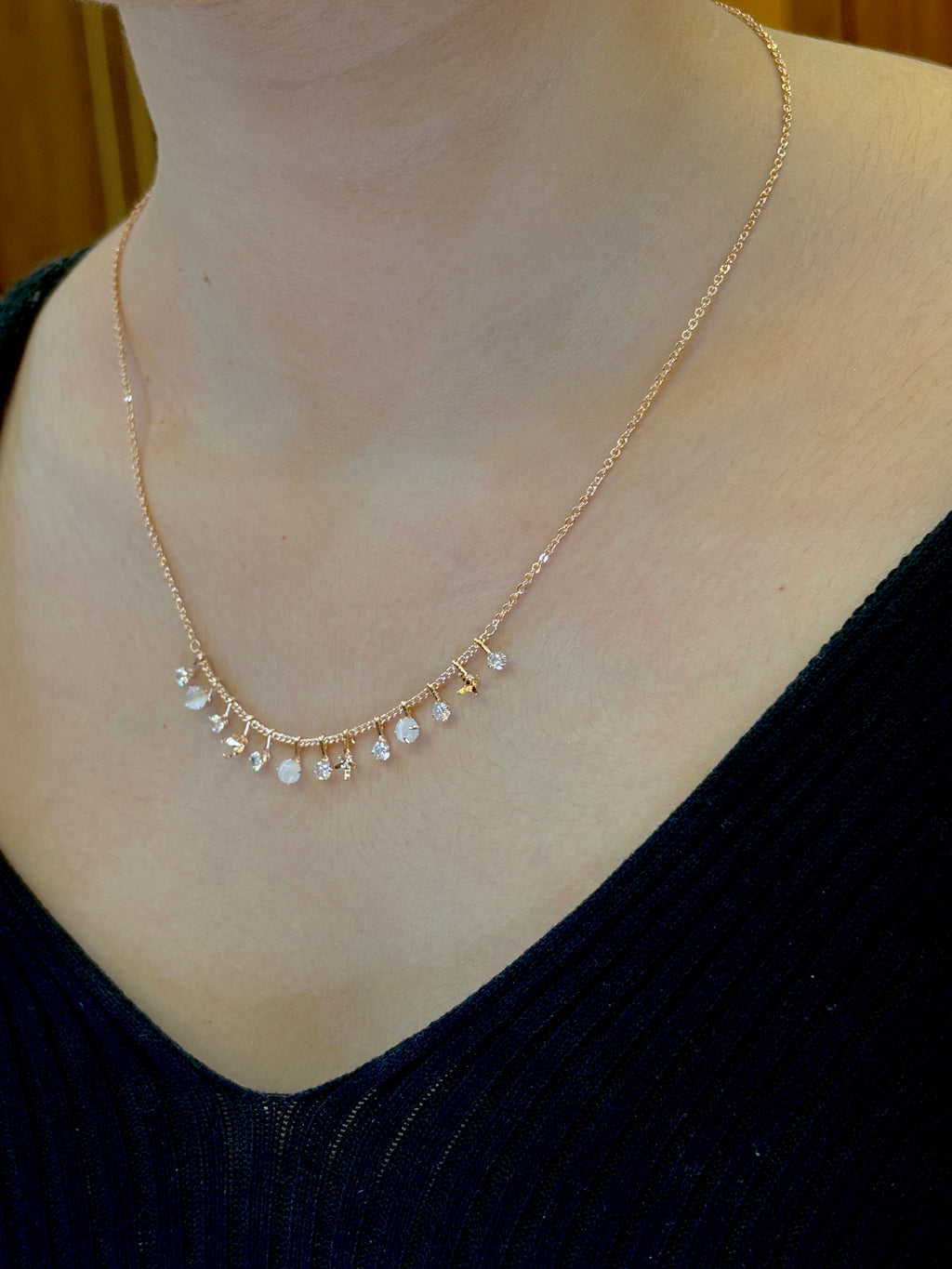 Eternal Knot Rose Gold Tanmaniya Necklace-OSL04