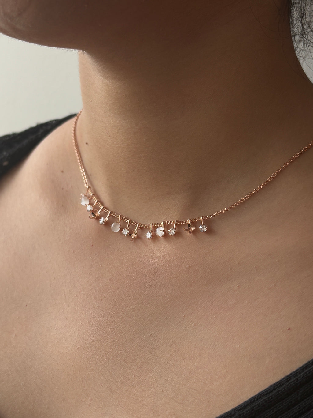 Eternal Knot Rose Gold Tanmaniya Necklace-OSL04