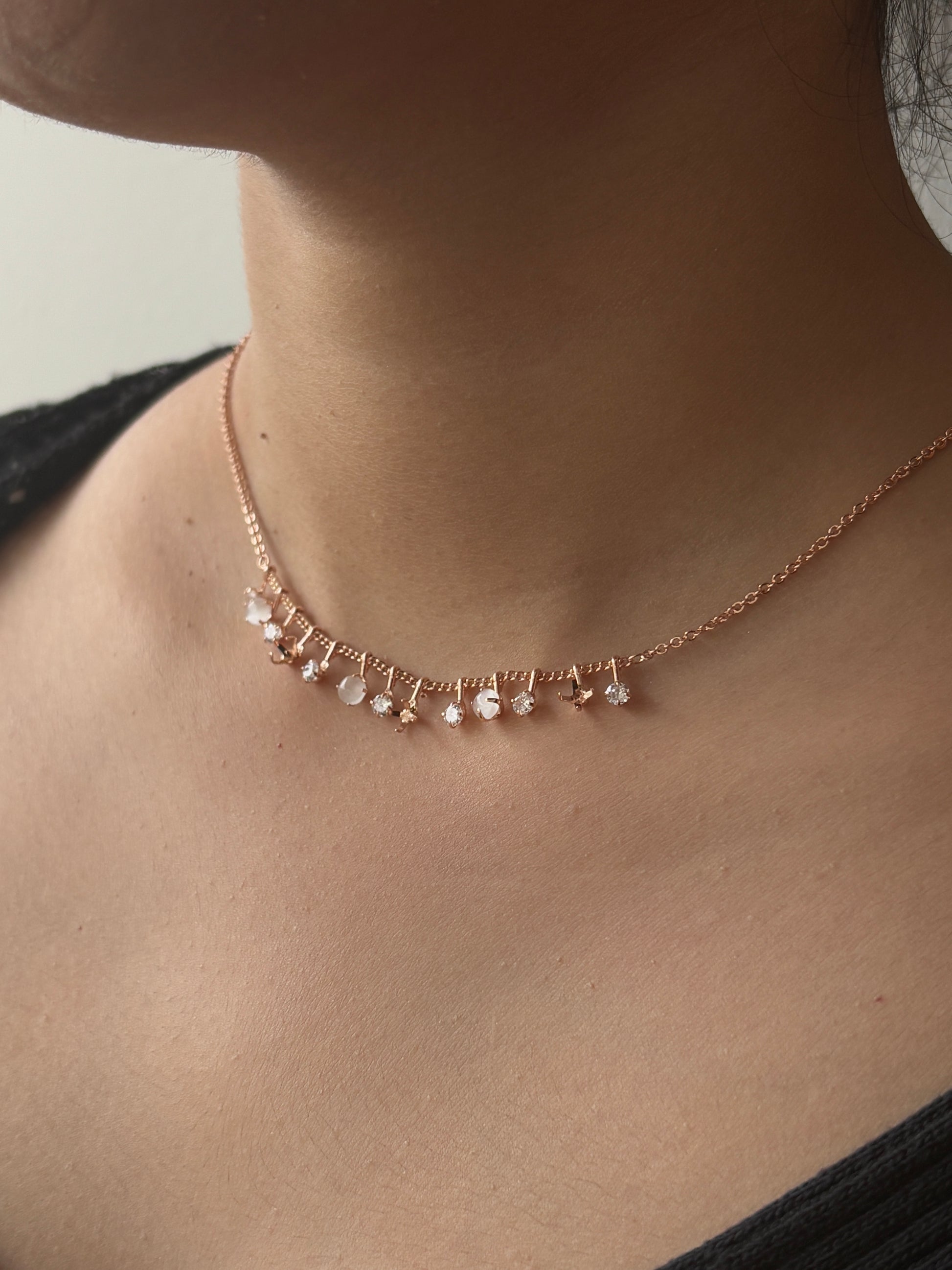 Eternal Knot Rose Gold Tanmaniya Necklace-OSL04