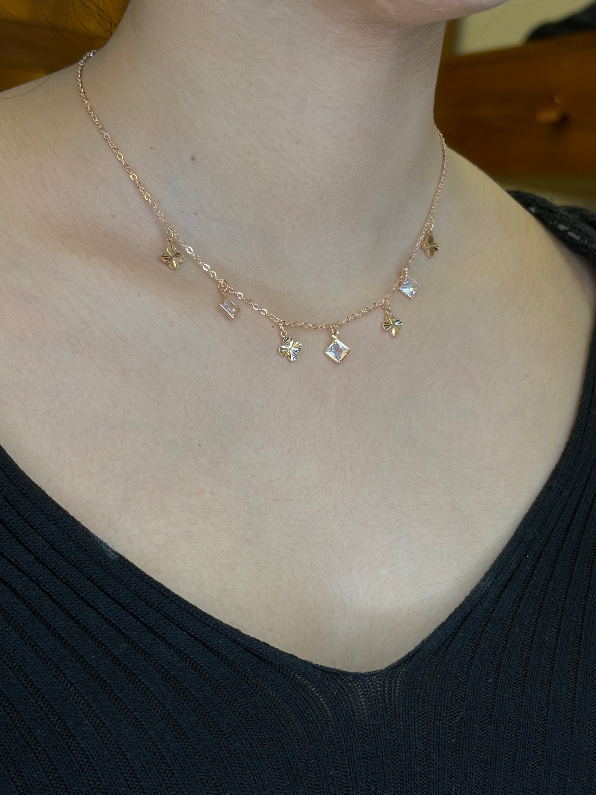 Radiant Vow Rose Gold Tanmaniya Necklace OSL05