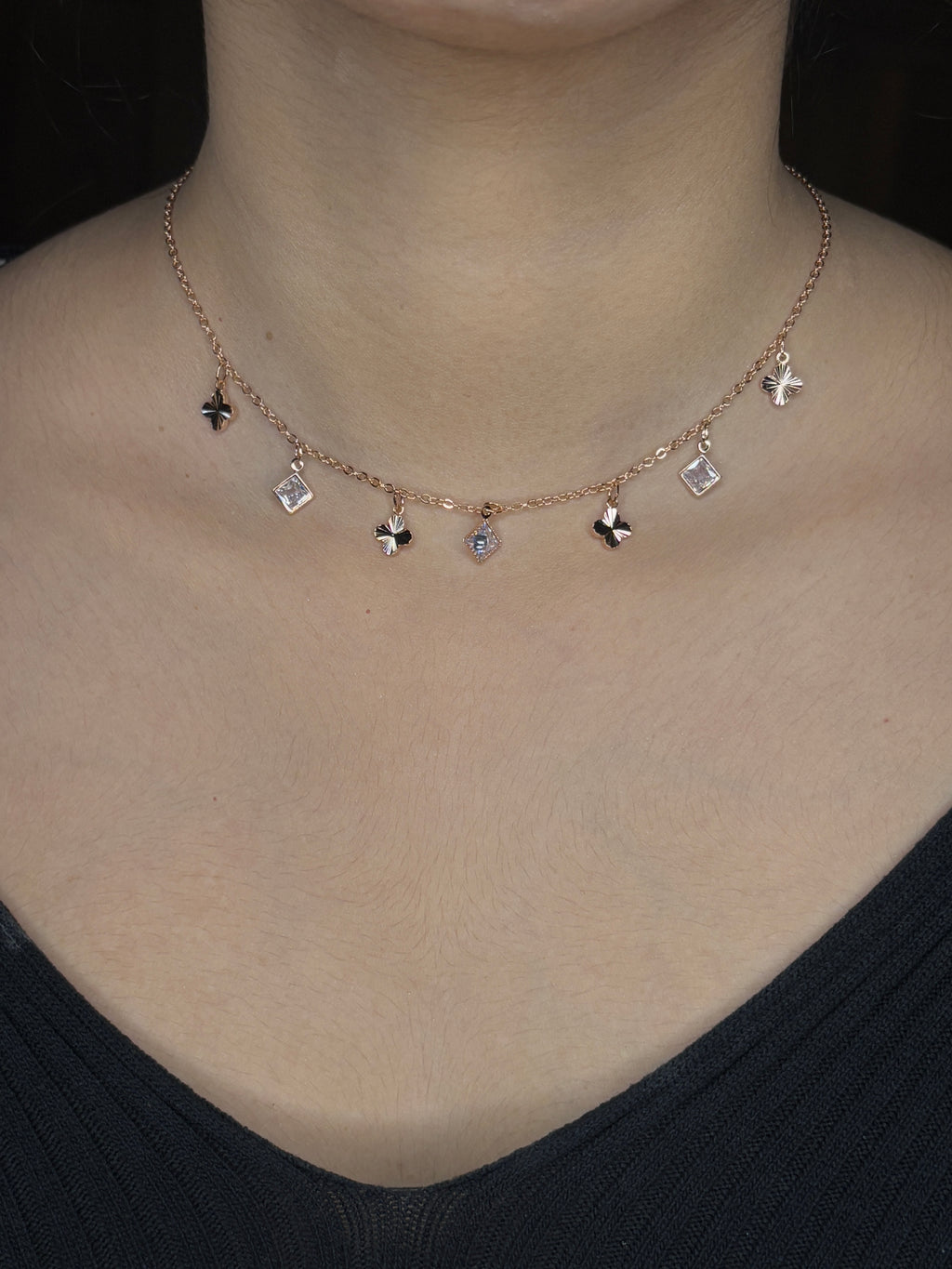 Radiant Vow Rose Gold Tanmaniya Necklace OSL05