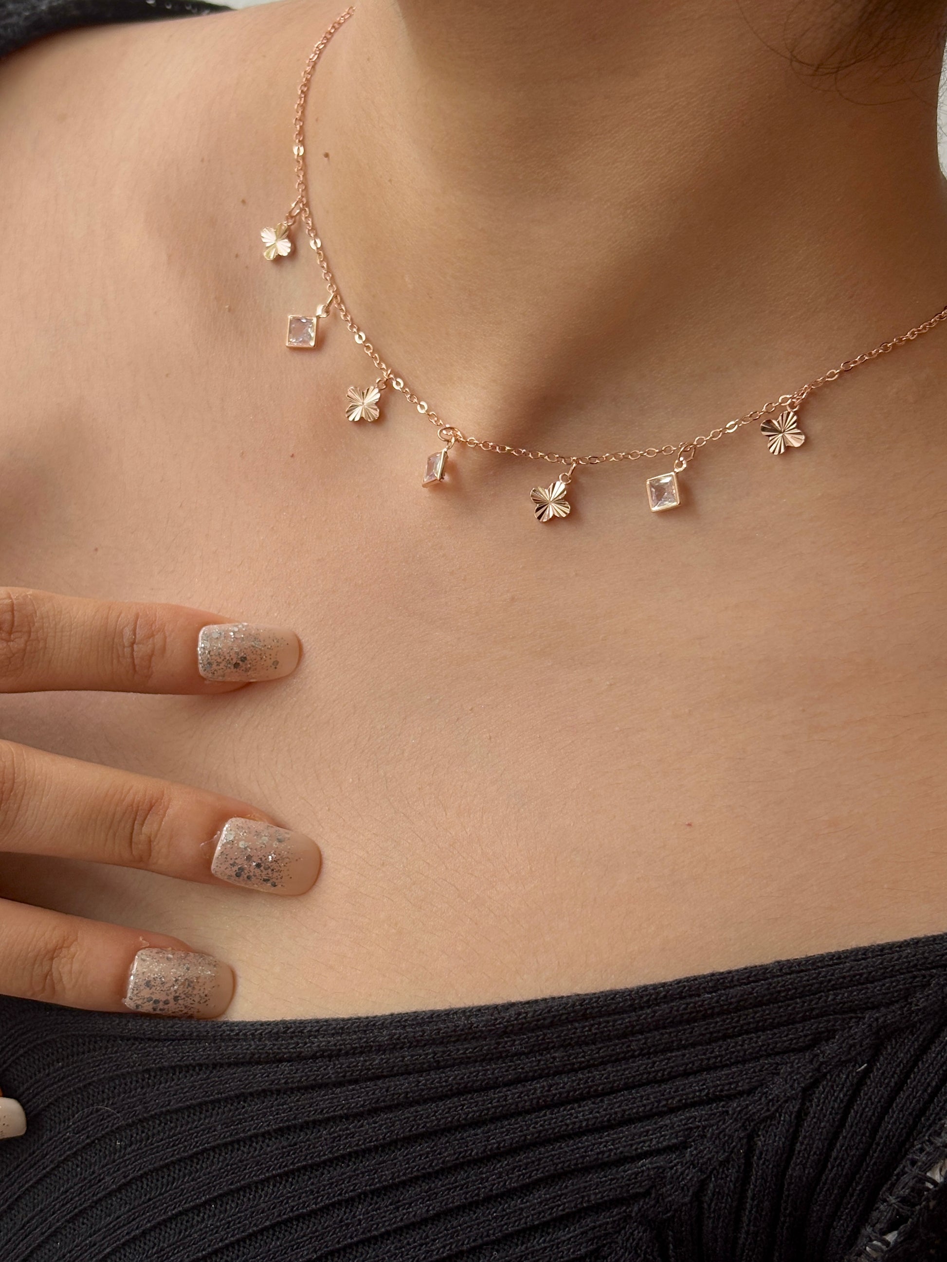 Radiant Vow Rose Gold Tanmaniya Necklace OSL05