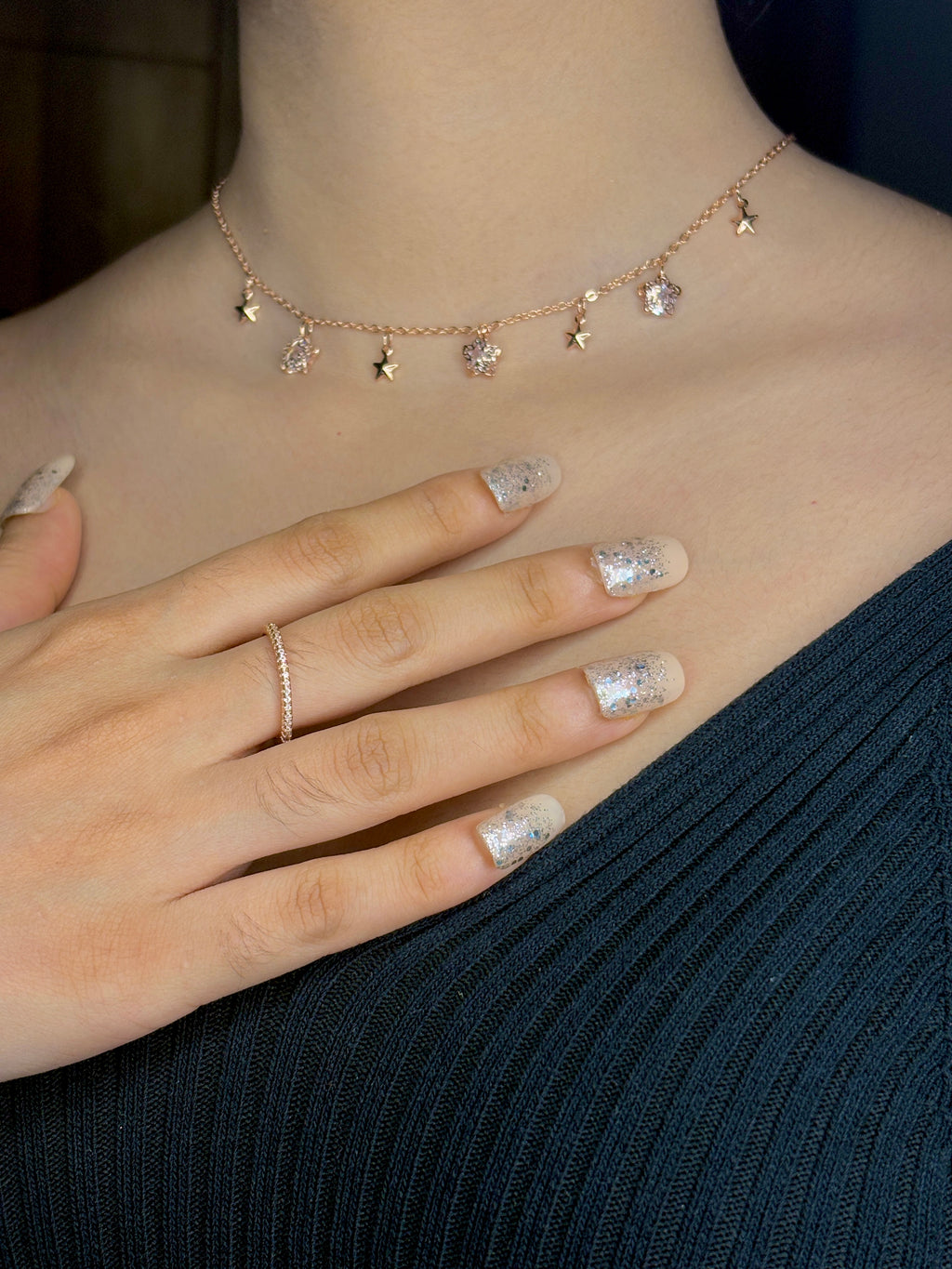 Noor Tanmaniya in Rose Gold & A.D Diamonds OSL06