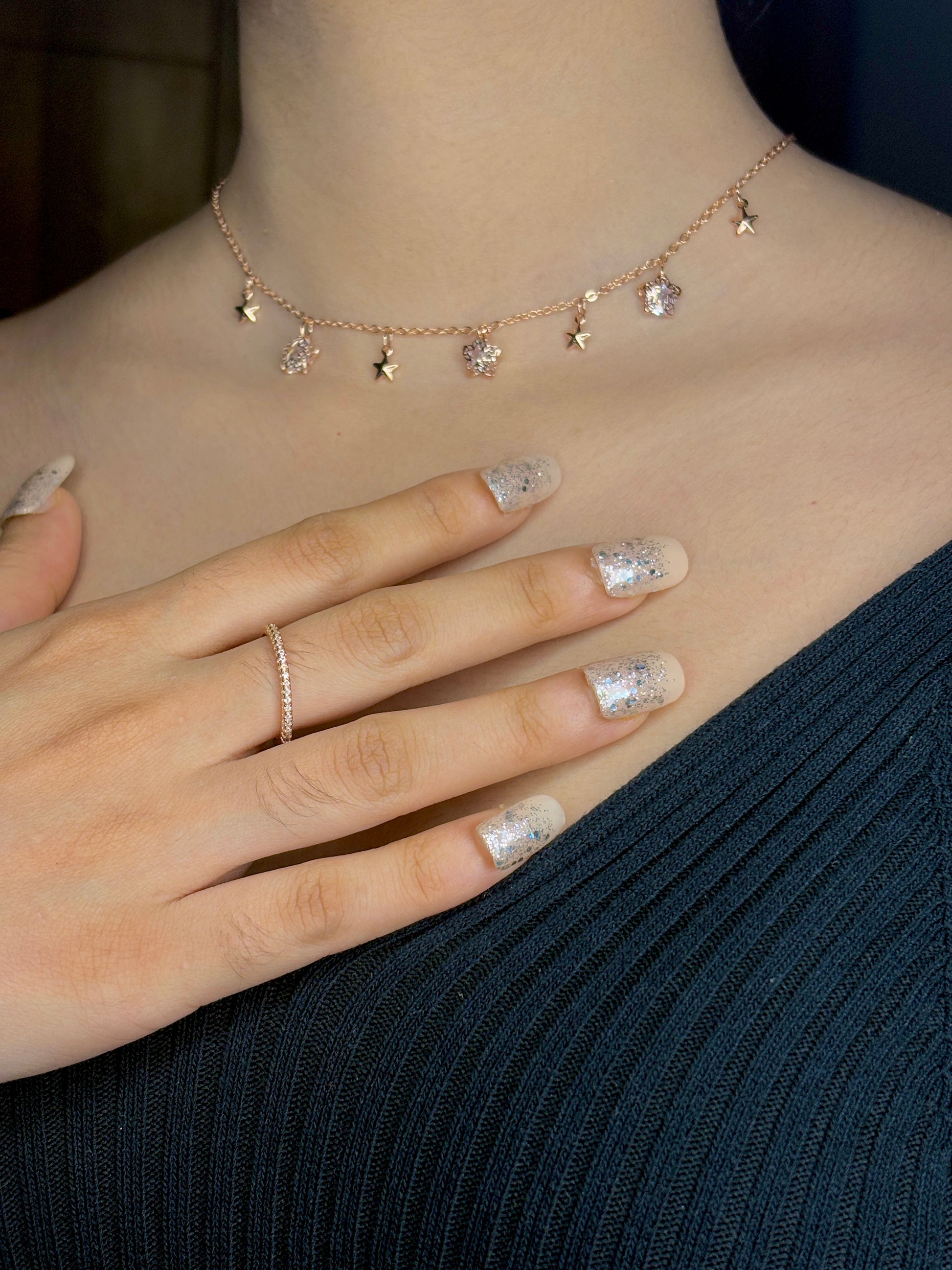 Noor Tanmaniya in Rose Gold & A.D Diamonds OSL06