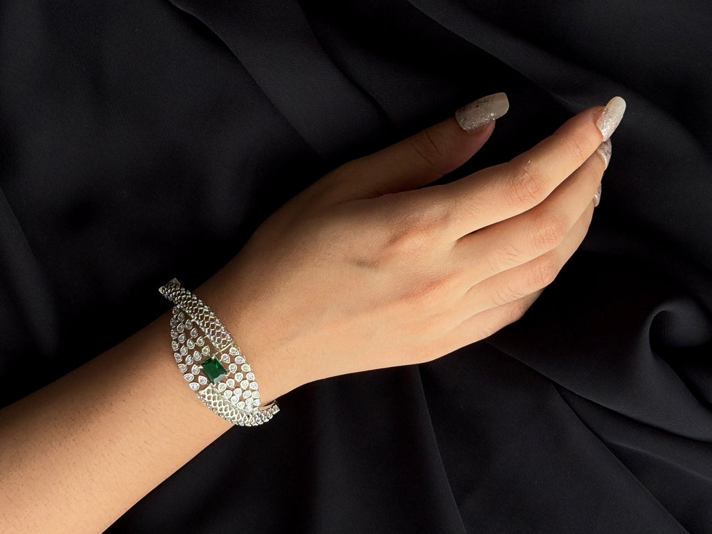 Luna Gleam A.D Blue Stone Silver Kada OSL09