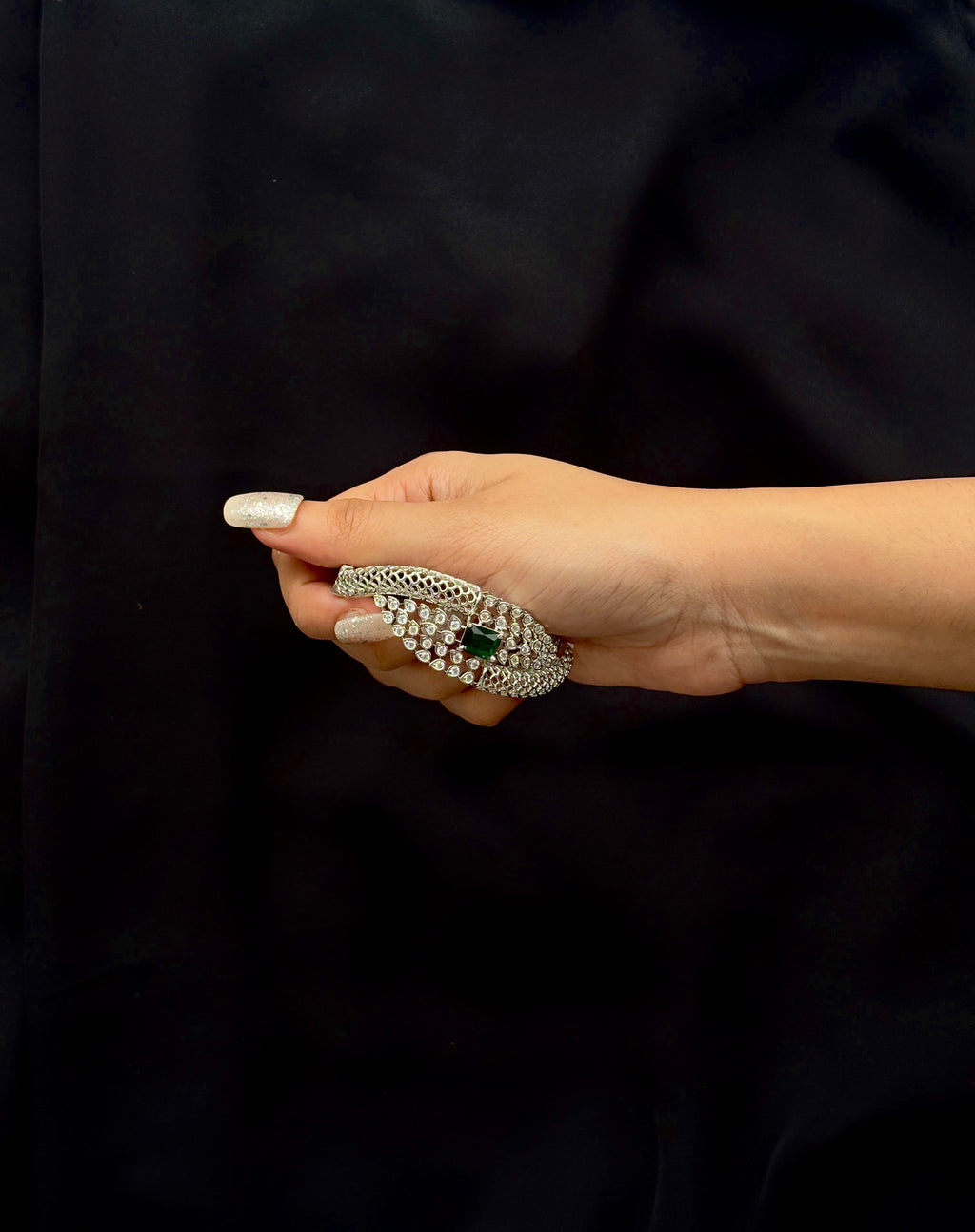 Luna Gleam A.D Blue Stone Silver Kada OSL09