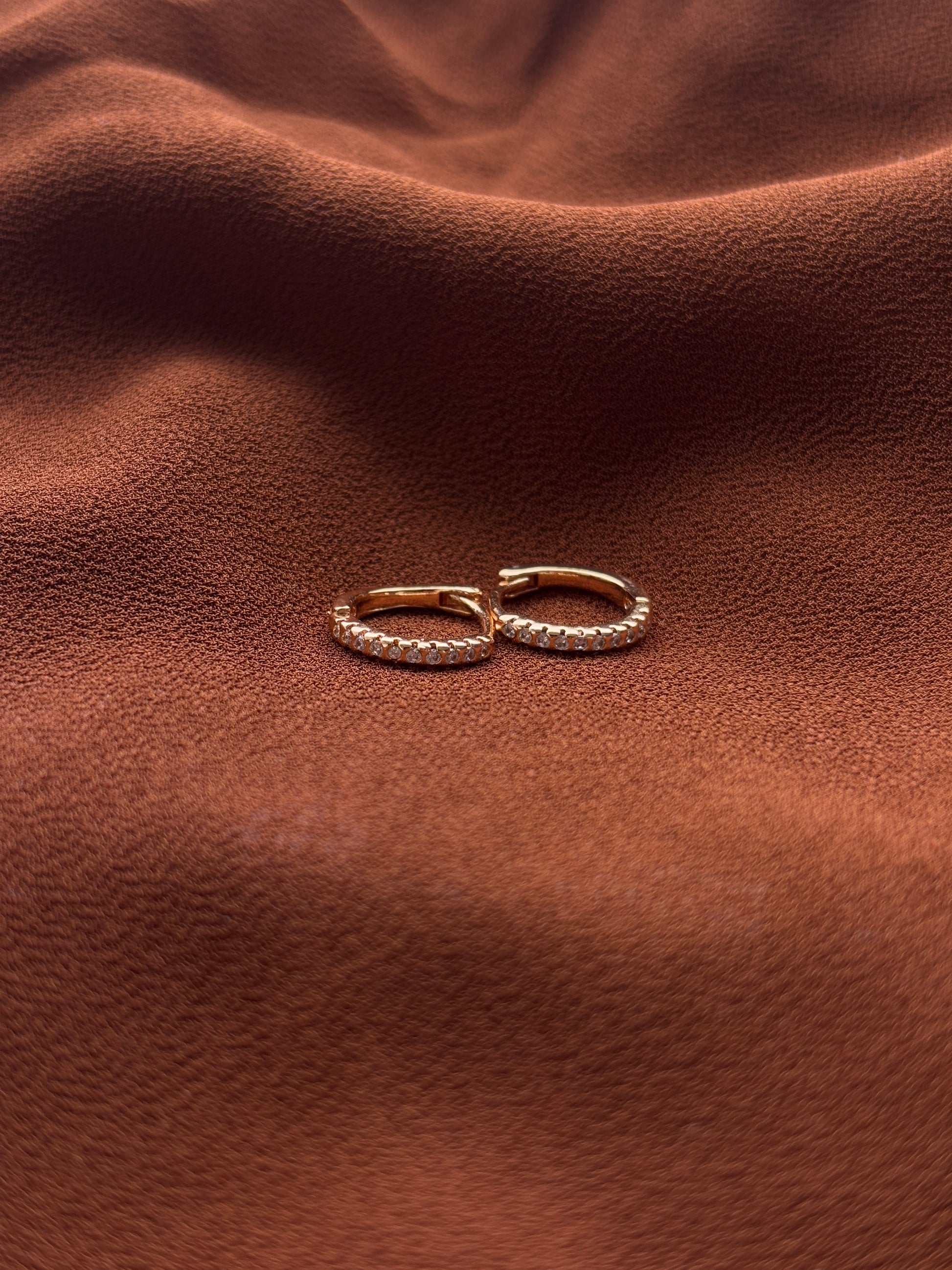 Blush Orbit A.D Diamond Rose Gold Bali Earrings OSL15