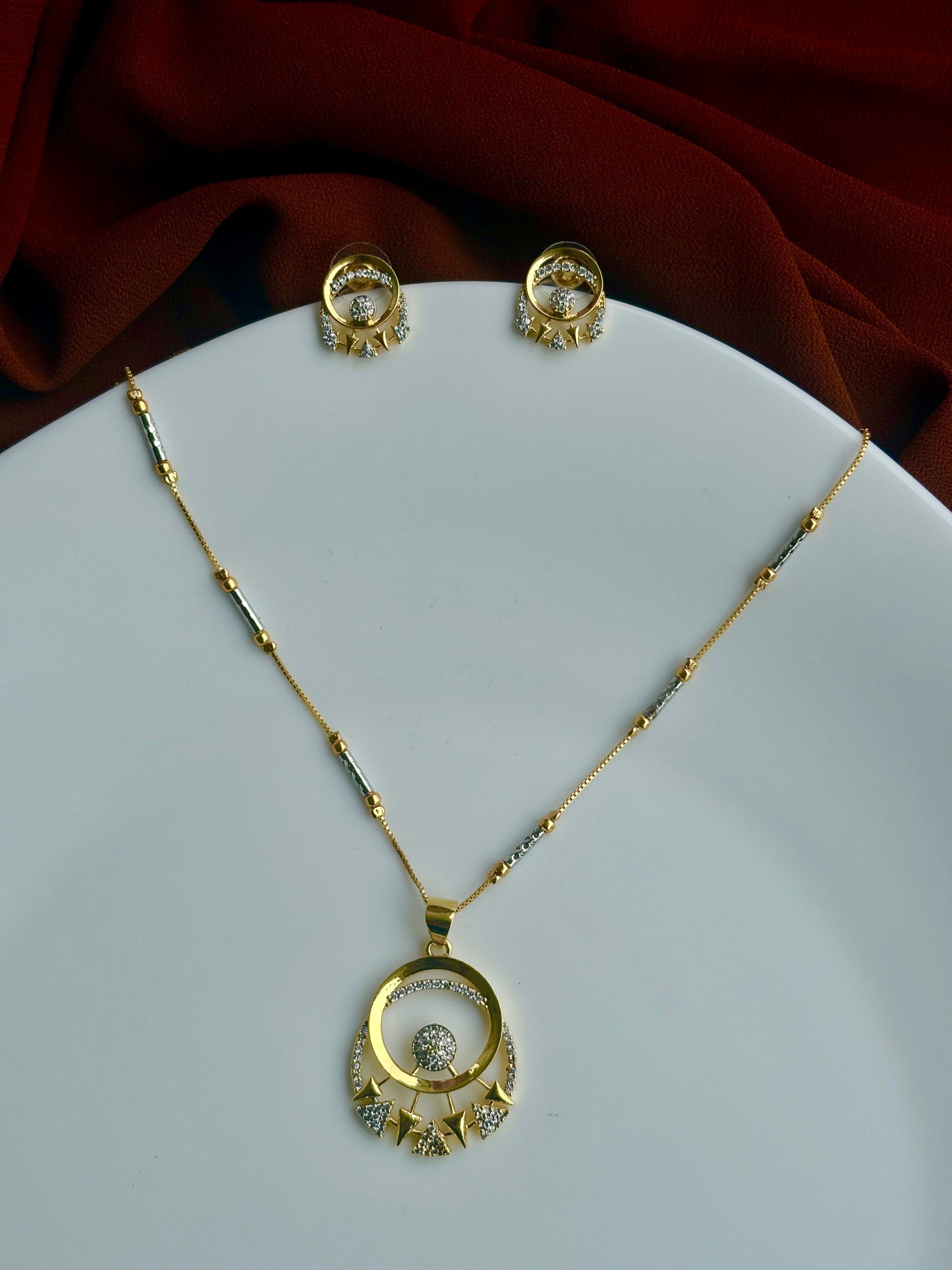 Celeste Curve A.D Diamond Pendant Set OSL08