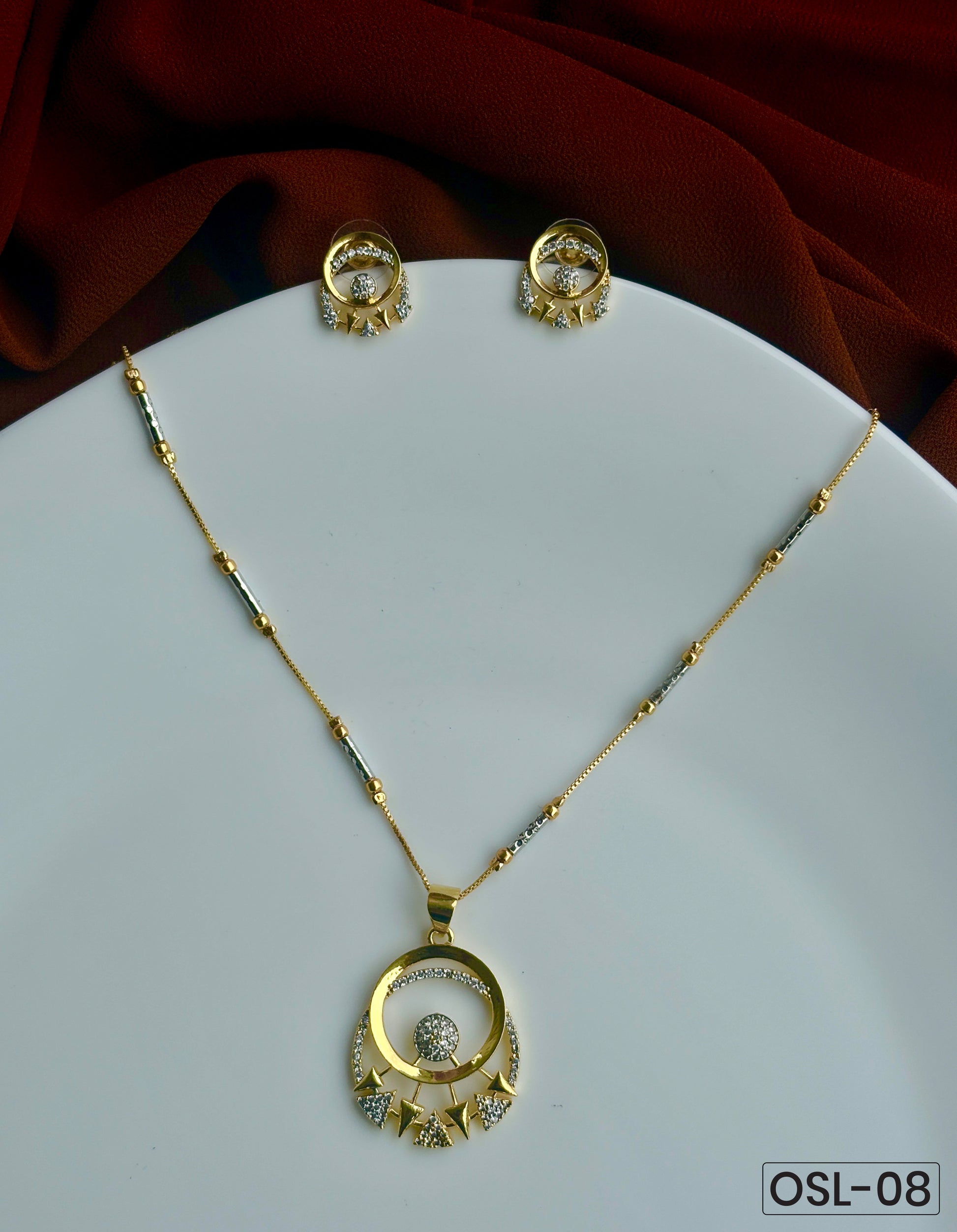 Celeste Curve A.D Diamond Pendant Set OSL08