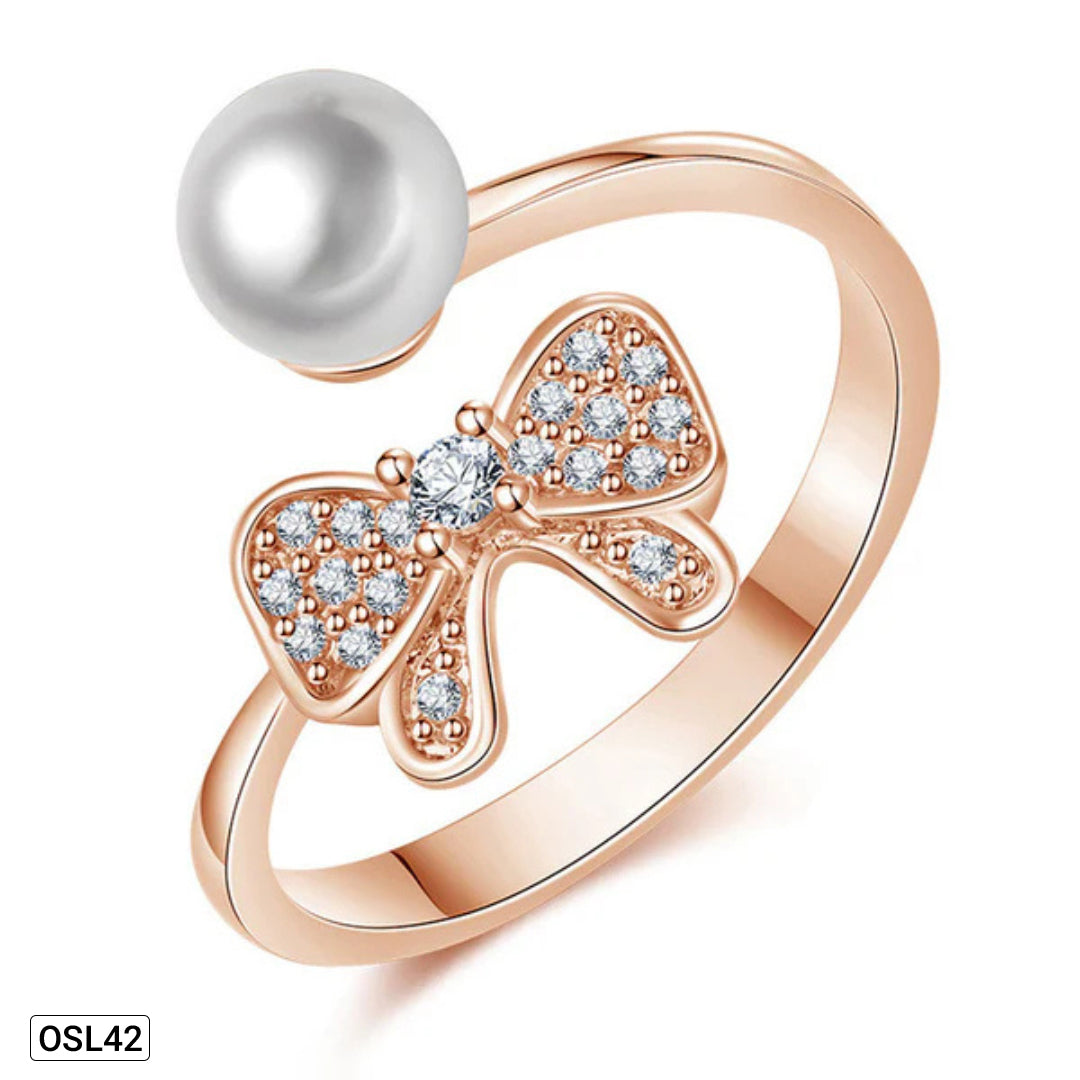 Butterfly Blush - Rose Gold Plated AD Finger Ring (Contemporary | Adjustable | Anti-Tarnish)OSL42