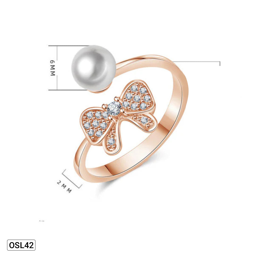 Butterfly Blush - Rose Gold Plated AD Finger Ring (Contemporary | Adjustable | Anti-Tarnish)OSL42