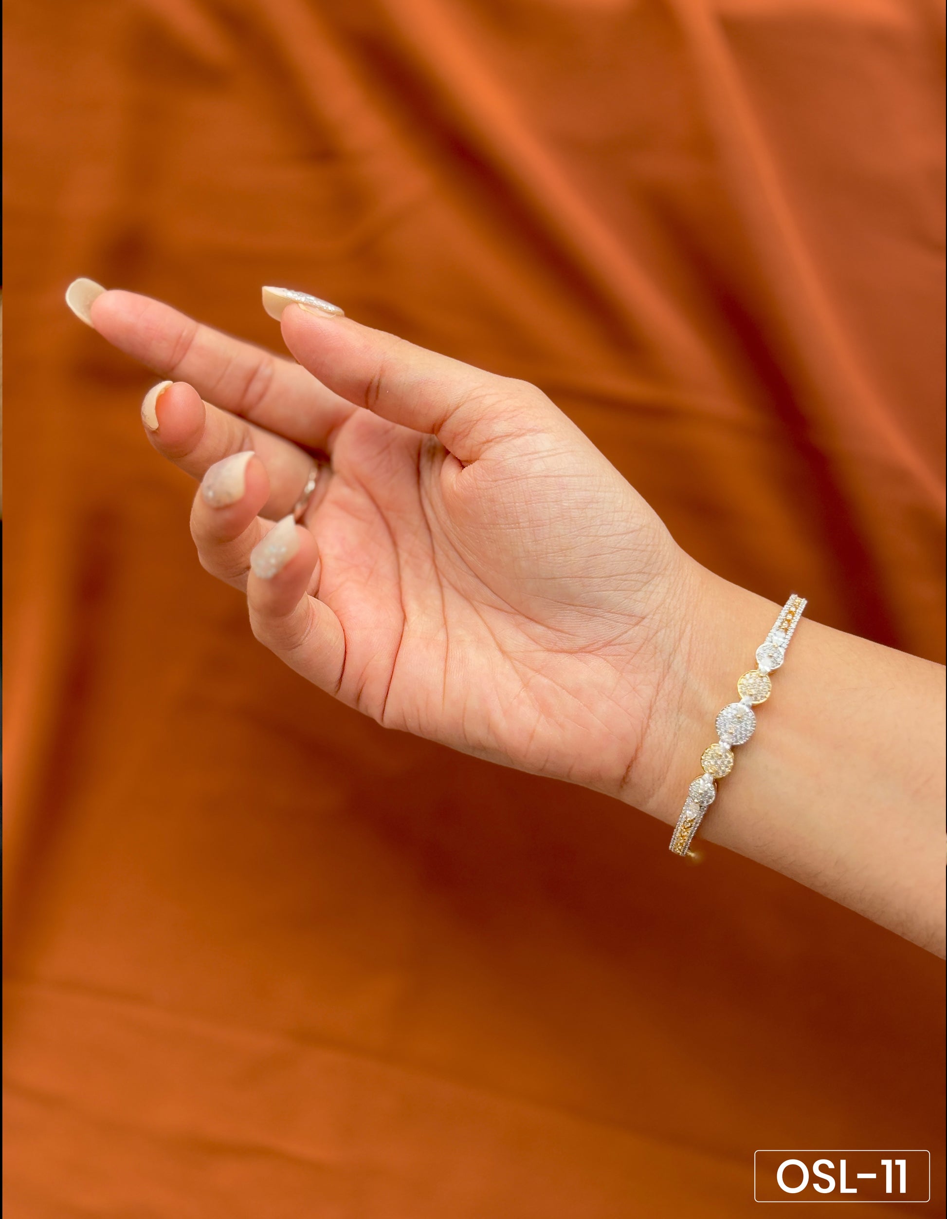 Ice Aura A.D Diamond Rhodium Kada OSL11