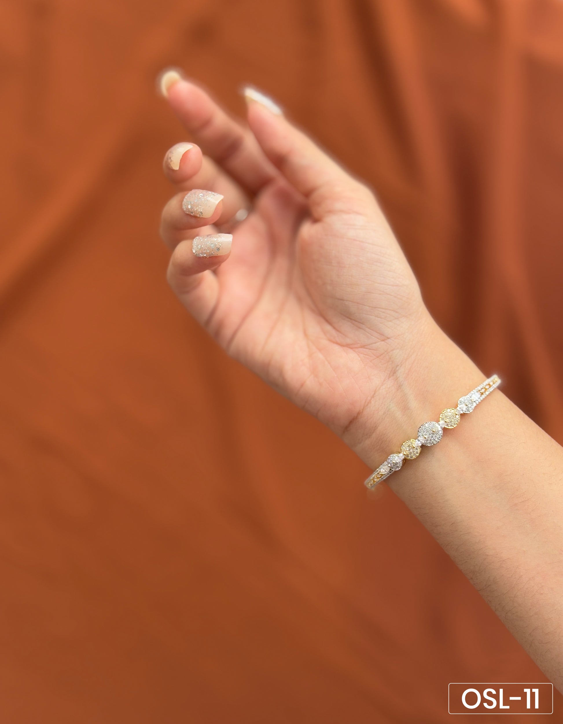 Ice Aura A.D Diamond Rhodium Kada OSL11