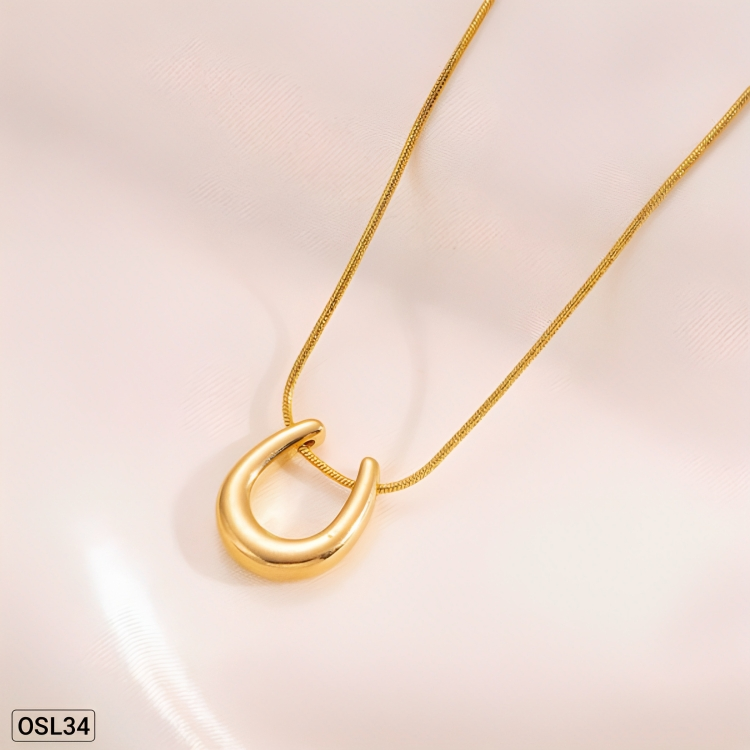 GeoGleam - Gold Plated Geometric Pendant for Women (Stainless Steel | Anti-Tarnish | Waterproof) OSL34
