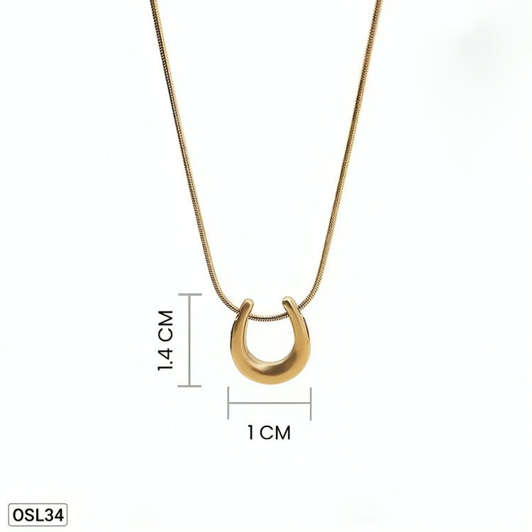 GeoGleam - Gold Plated Geometric Pendant for Women (Stainless Steel | Anti-Tarnish | Waterproof) OSL34