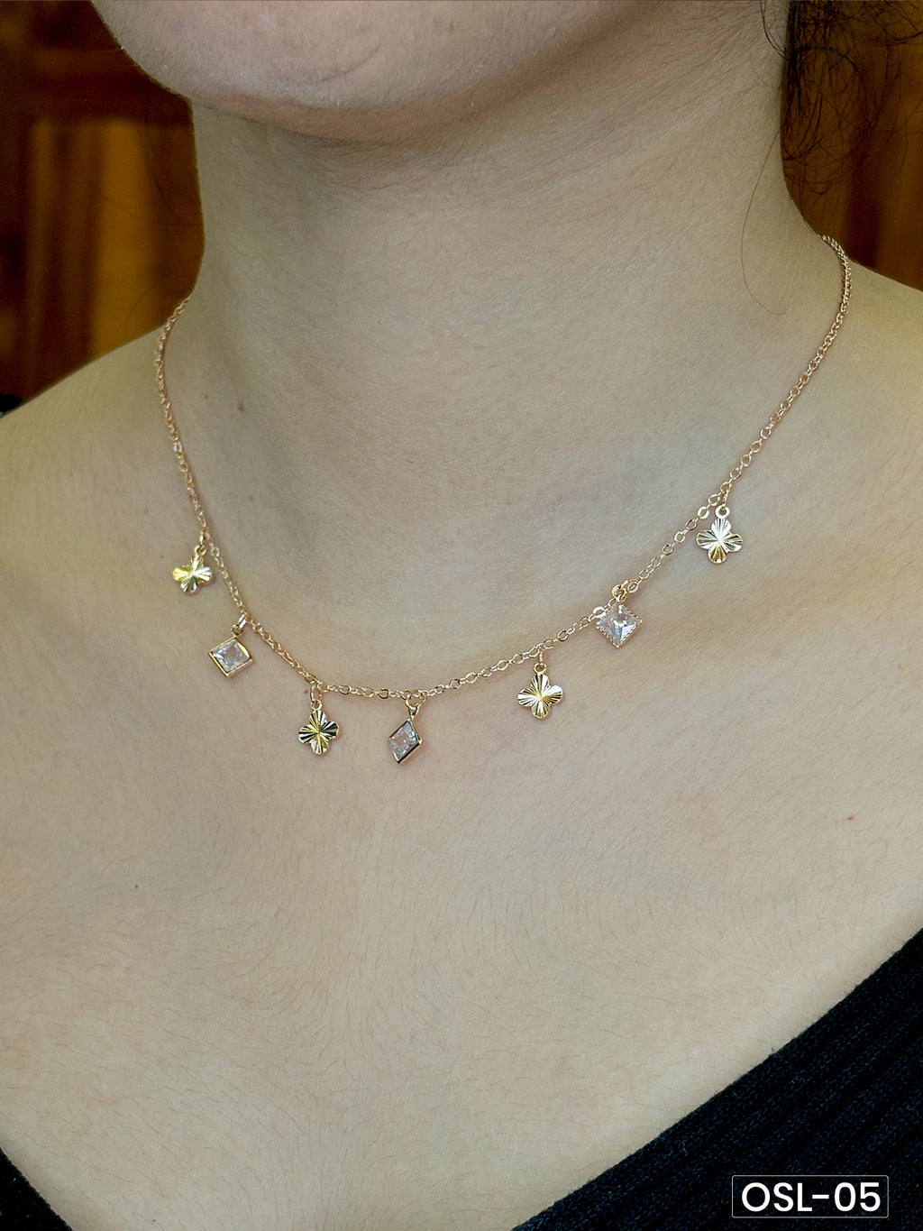 Radiant Vow Rose Gold Tanmaniya Necklace OSL05