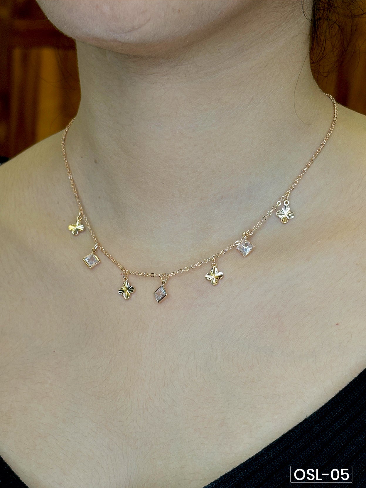 Radiant Vow Rose Gold Tanmaniya Necklace OSL05