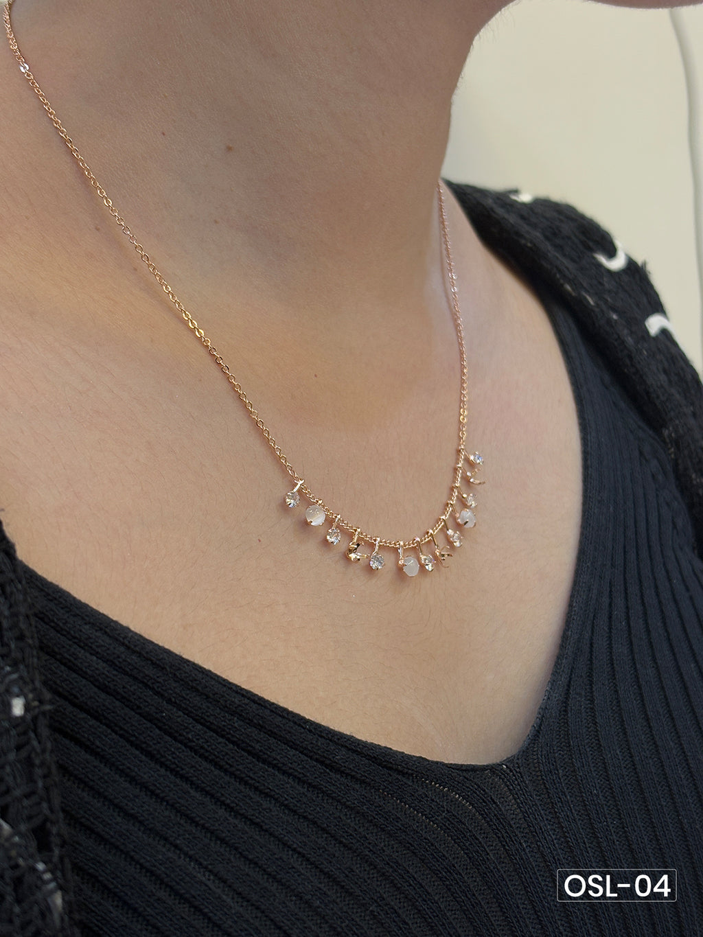 Eternal Knot Rose Gold Tanmaniya Necklace-OSL04