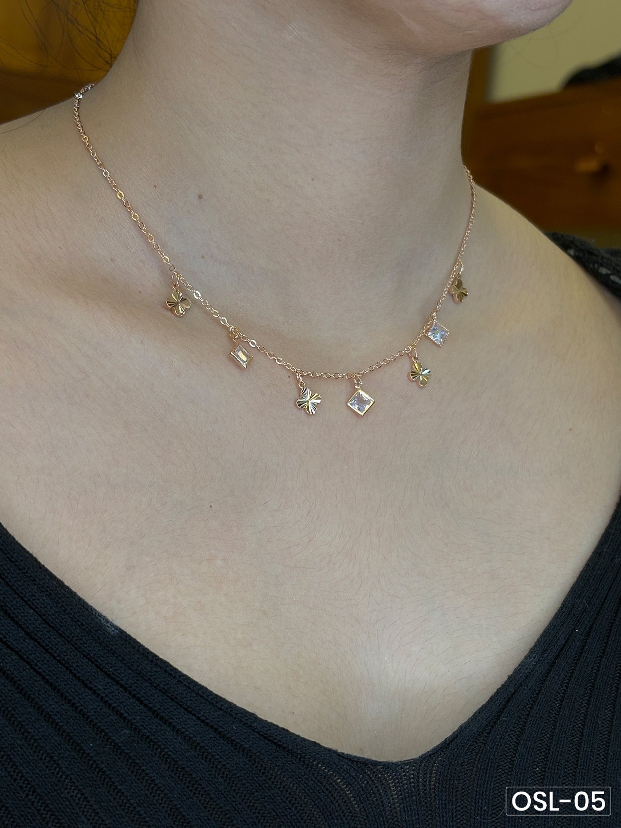 Radiant Vow Rose Gold Tanmaniya Necklace OSL05