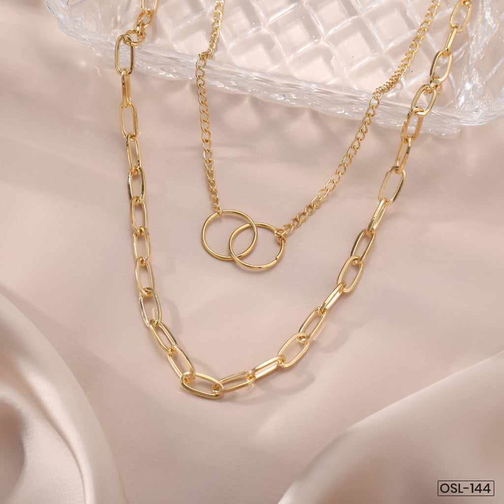 Mesmerizing Cross Pendant Long Chain Gold Plated Necklace for Women (Anti-Tarnish) - OSL-144