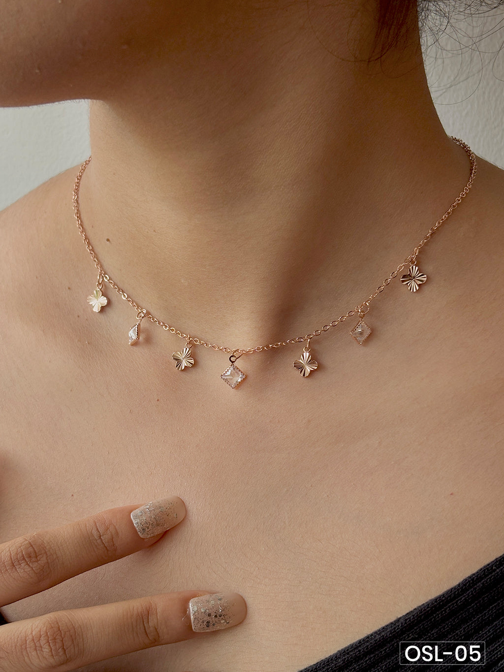 Radiant Vow Rose Gold Tanmaniya Necklace OSL05